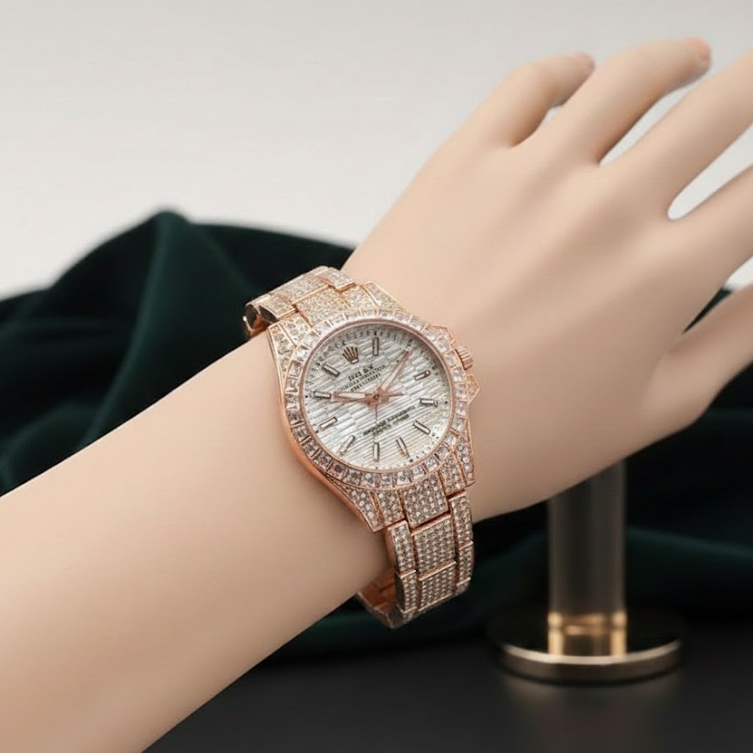 ladies 'ice out' Luxury-style watch